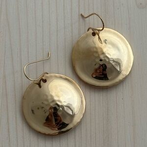 Vintage Robert Lee Morris RLM Bronze Disc Dangling Earrings